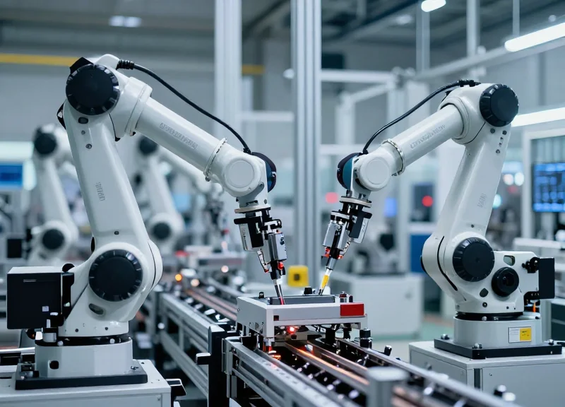 An advanced automated production line utilizing RFID technology for high-visibility tracking.
