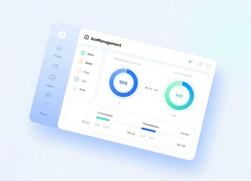 Abstract dashboard interface showing asset maintenance and audit status