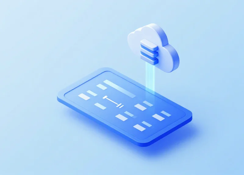 Isometric view of a digital product passport concept linked to a physical item.