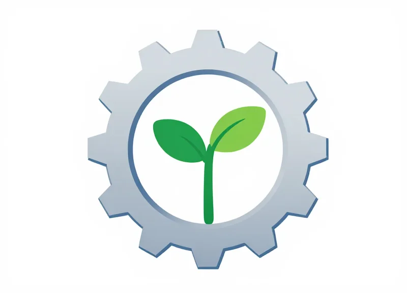 A flat vector illustration representing the growth of business value from mechanical automation.