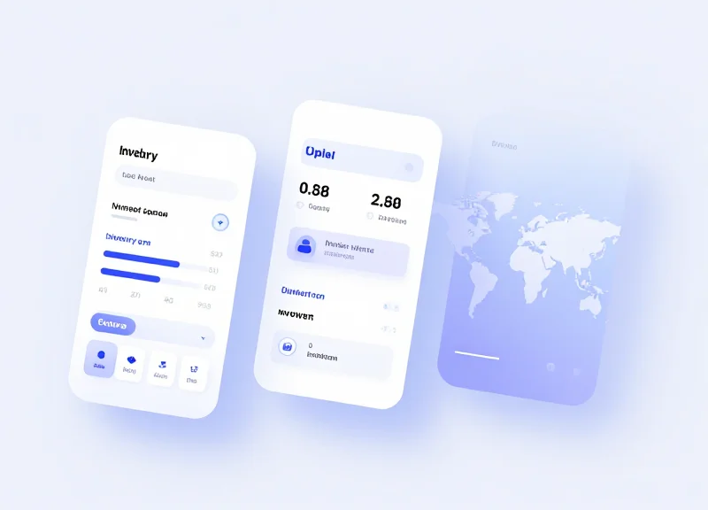 Abstract UI mockup of a centralized retail management dashboard