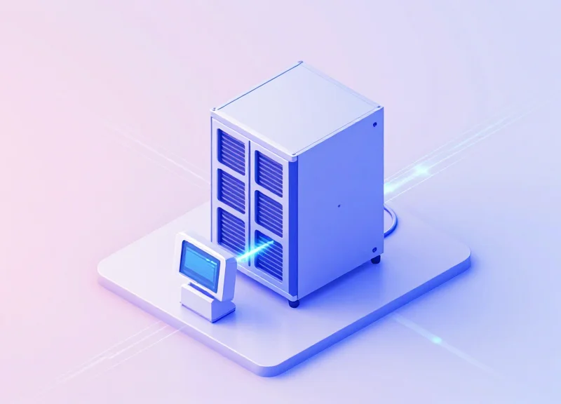 Isometric 3D illustration showing edge computing reducing latency in an RFID network.