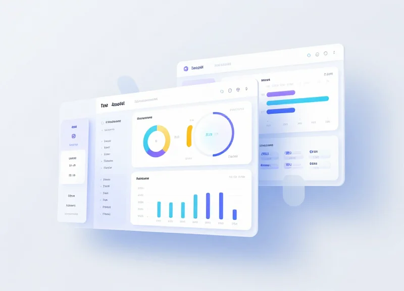 A modern abstract UI mockup of an RFID system tracking KPIs.