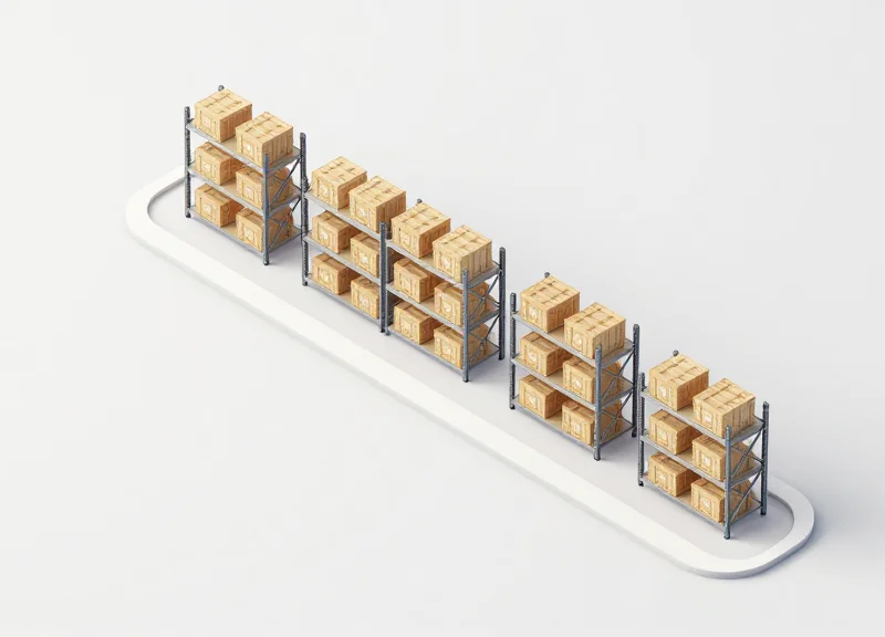 Microscopic view of a logistics roadmap from old manual systems to modern smart hubs
