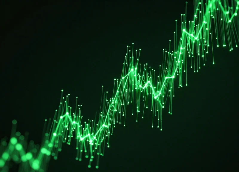 Abstract digital visualization of financial growth and ROI