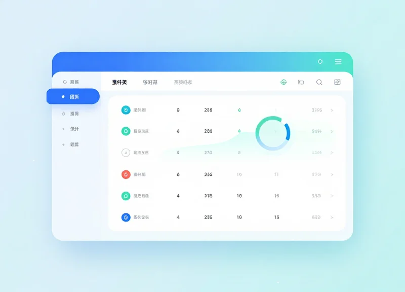 Modern digital interface mockup with soft gradients and translucent glass elements.