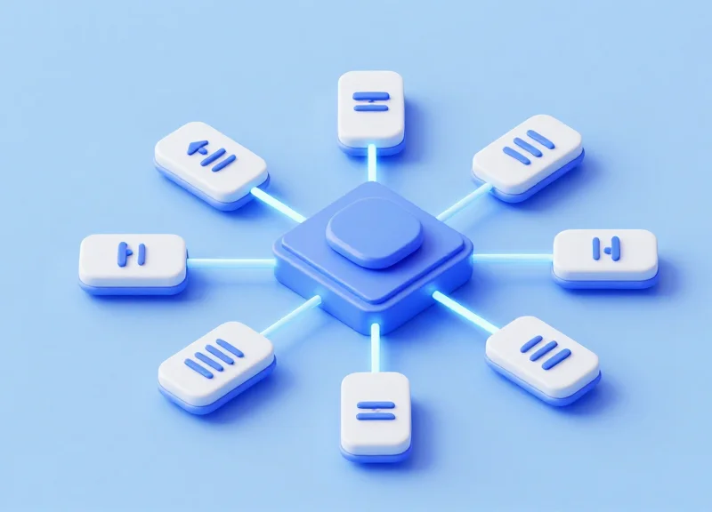 3D isometric model of a wireless ESL system architecture with real-time data synchronization