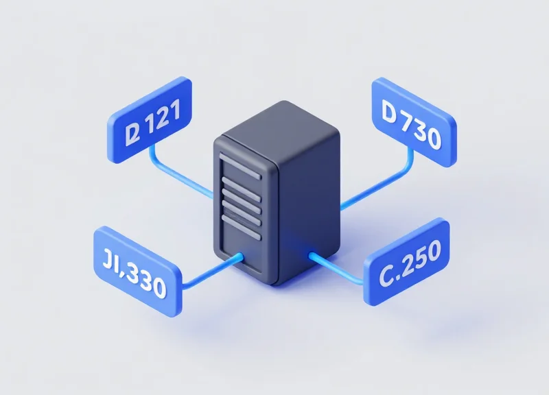3D isometric illustration showing the integration between an ERP server and digital shelf labels in a retail store.