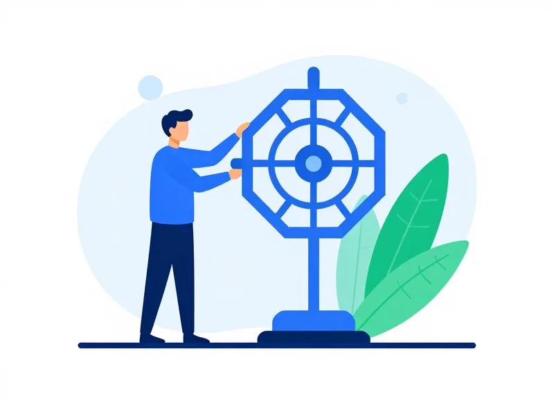 A conceptual vector illustration of a person placing a gear into a perfectly efficient machine, representing ROI and efficiency.