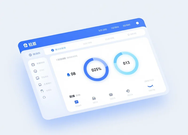 Modern dashboard UI interface showing order synchronization status with glassmorphism elements.
