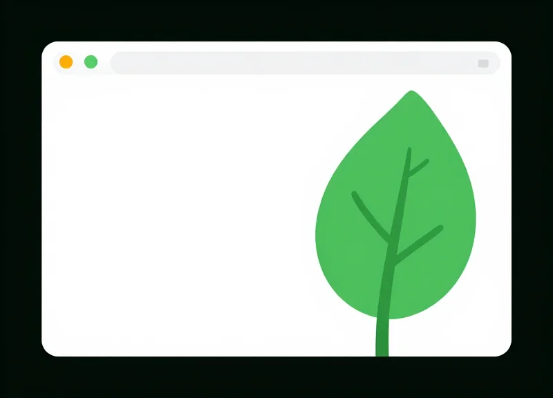 A conceptual illustration of a digital screen emerging from a green leaf to represent ESG compliance.