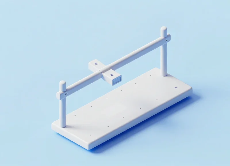 3D model showing the mounting process of an ESL in a greenhouse.