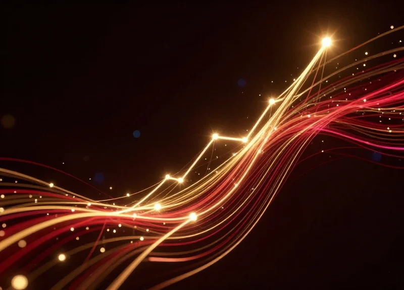 Futuristic abstract data visualization of the luxury wine market