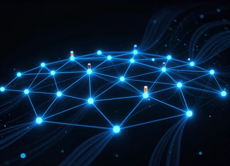 Abstract data flow representing IoT inventory tracking for brewery logistics.