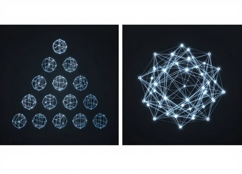 A visual comparison of two different data architecture patterns side by side.