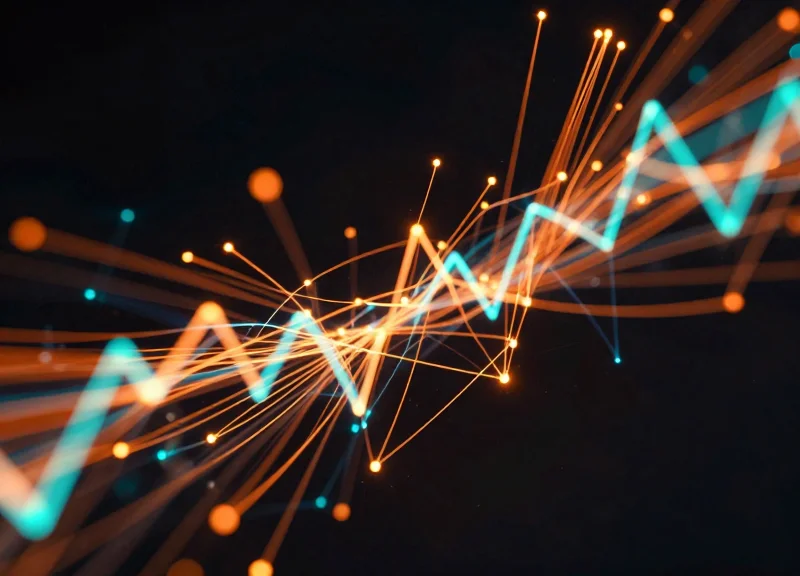 Dynamic representation of high-speed data flow and network throughput.