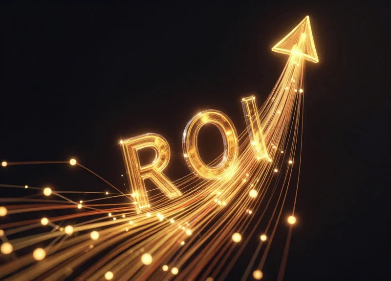 Abstract visualization of investment growth and business value