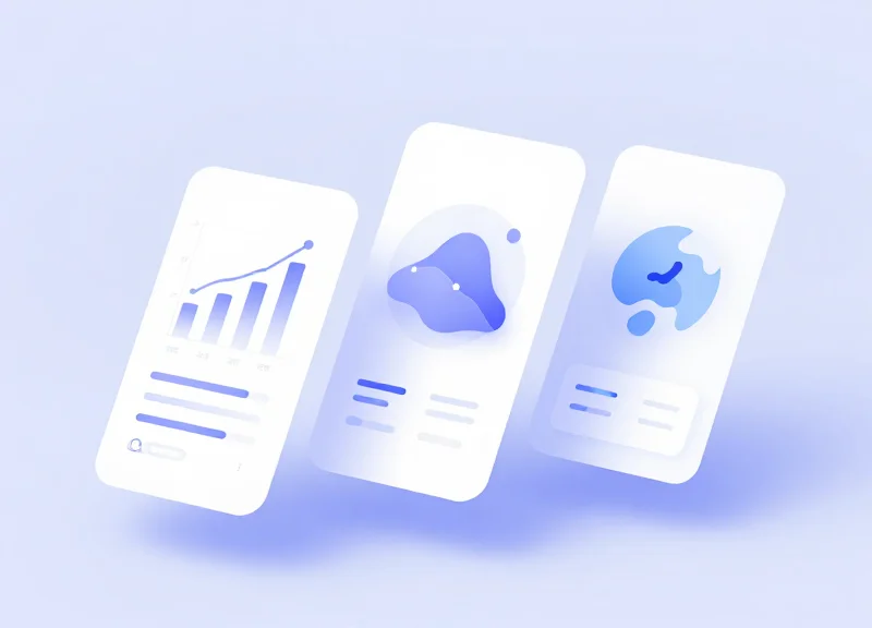 Abstract management dashboard UI concept with glassmorphism