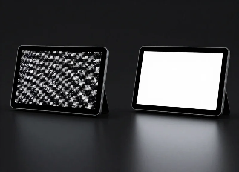 Side-by-side comparison of screen refresh update patterns