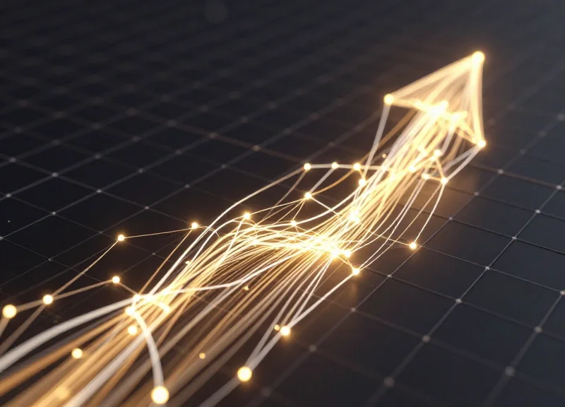 Abstract visualization of glowing data streams representing the future of retail technology in 2026