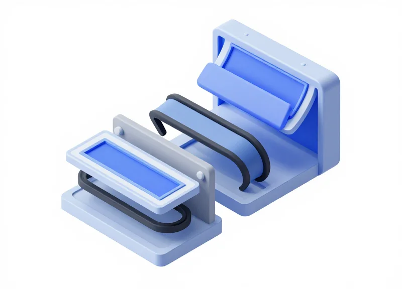 Isometric 3D cross-section showing the internal sealing layers of a waterproof electronic shelf label.