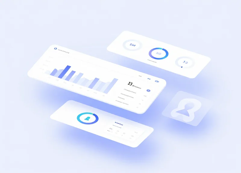 A modern software dashboard concept with glassmorphism elements for role-based store management.